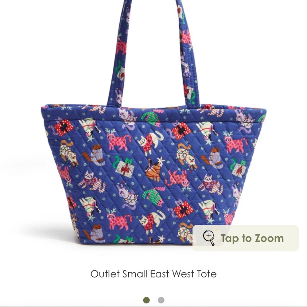 NWT Vera Bradley Catnip Christmas East West Tote Bag